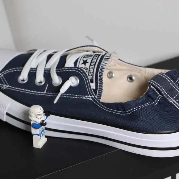 Navy Blue Converse Shoreline All Star Slip Ons - Picture 2 of 7